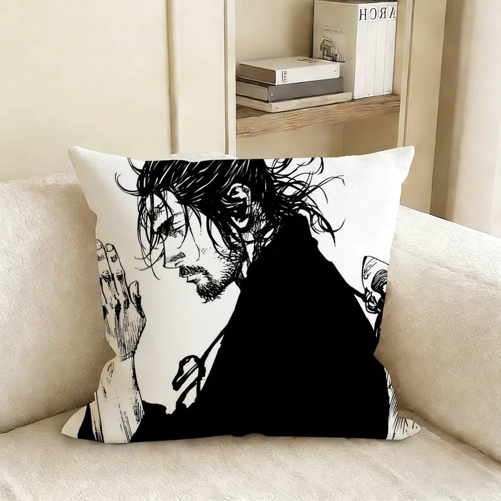 Miyamoto V-Vagabond Musashi Pillow Case Living Room Sofa Cushion Cover Suitable For Home Bedroom Room Decoration