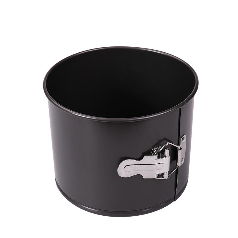 High-rise Thickened Round Buckle Live Bottom Mold Non-stick Lock Buckle Cake Mold Household Carbon Steel Baking Tray Baking Tool(Height buckle diamet