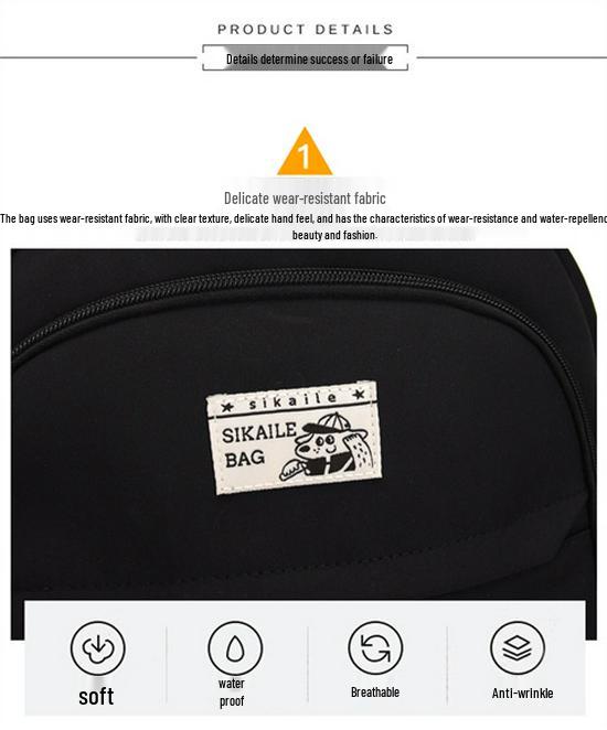 Modny plecak w stylu koreańskim z casualowym napisem