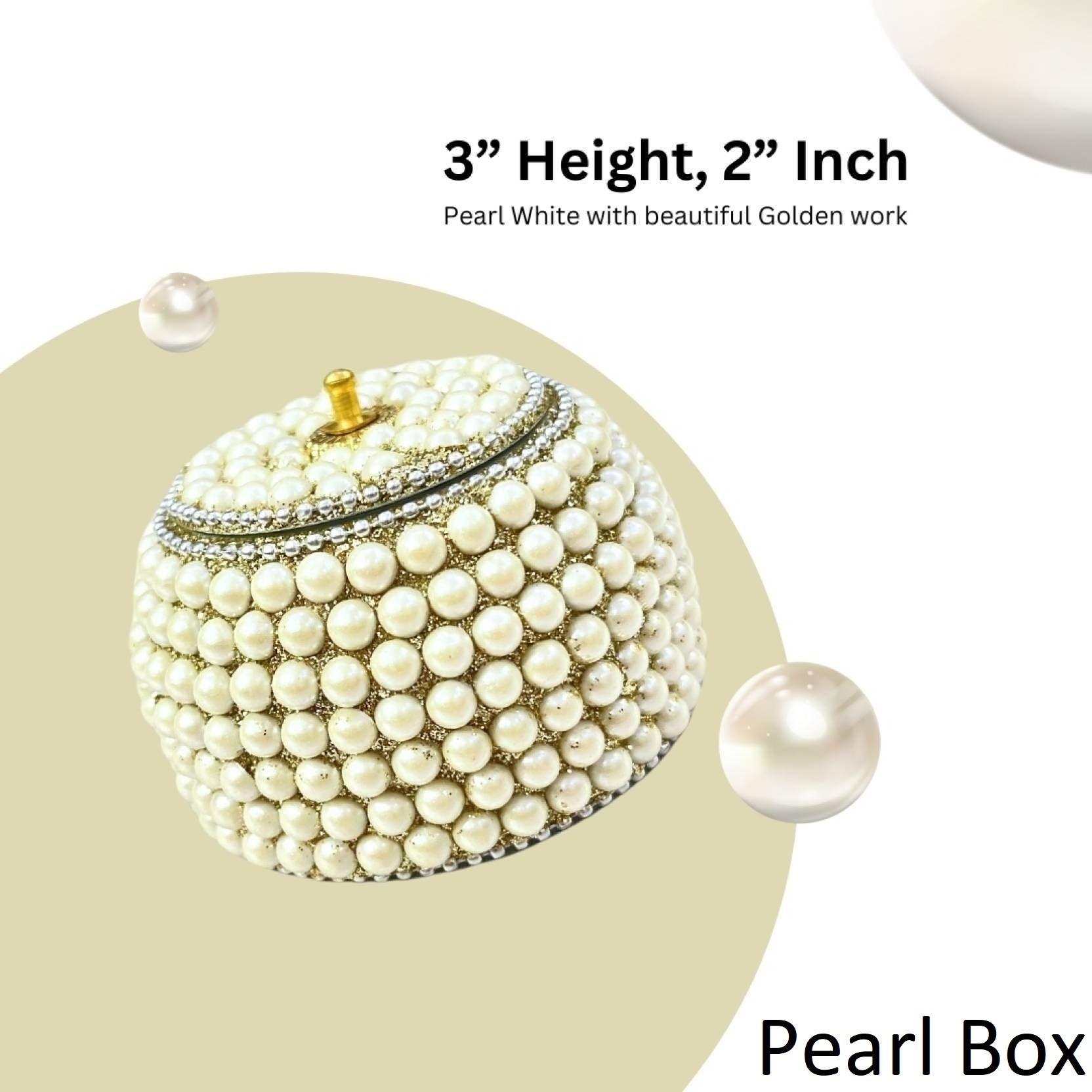 

Декоративная шкатулка ADORN WORLD Off White Pearl Box - 3 см (Металл, Многоцветный)