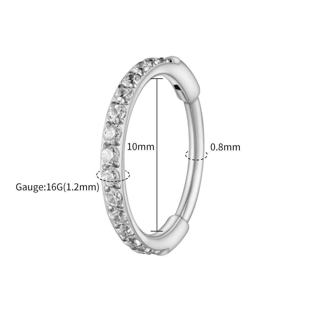 Rechter Großer ASTM F136 Titan Schlanker Huggie Creolen Ohrring 16G CZ Knorpel Helix Ohrläppchen Scharnier Ohrring Piercing Körperschmuck