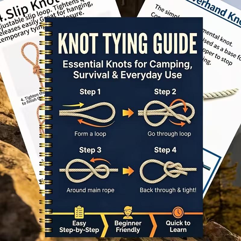Easy to Follow Outdoor Survival Knots Step-by-Step Guide Camping Hiking Rope Manual for Wilderness Survival