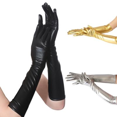 Winter Gloves for Women Metallic Long Banquet Gloves Elastic Nightclub Gloves
