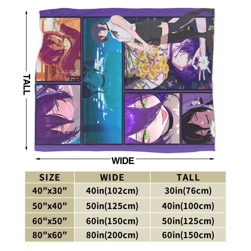 Reze layered manga Blankets Quality Super Warm Chainsaws Mans Throw Blanket Winter Picnic Home Decor Graphic Bedspread