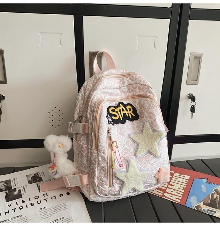 Cute Korean Style Nylon School Backpack For Girls Breathable And Lightweight Durable With High Color Value