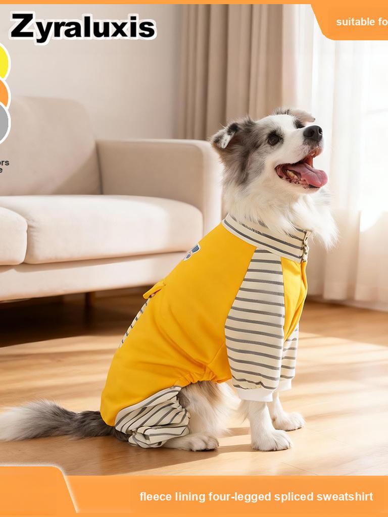 Large Dog Winter Warm Fleece Hoodie with Sherpa Lining for Labrador Golden Retriever Pups