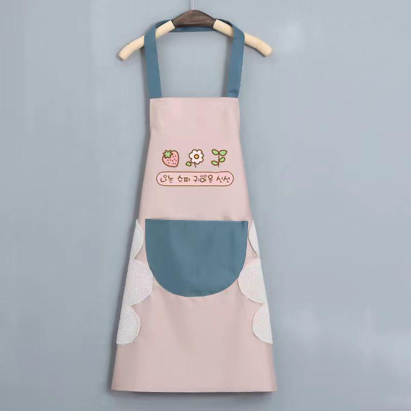 Waterproof Oil-Proof PVC Kitchen Apron with Wipe Hands Feature