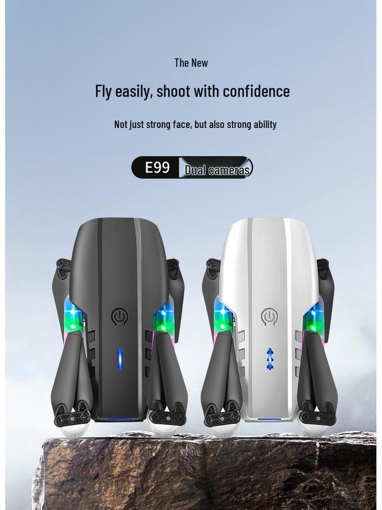 E88D Foldable Drone with Lights & Remote Control - E99D Kids' Aerial Photography Toy Aircraft