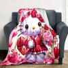 1pc Hello Kitty, Flowers blanket Lightweight Flannel Throw for Sofa Bed Travel Camping Livingroom Office Couch Chair