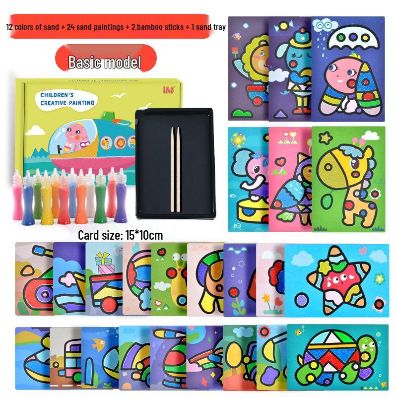 

Детский нетоксичный набор для рисования песком: Креативный подарок ручной работы для девочек
