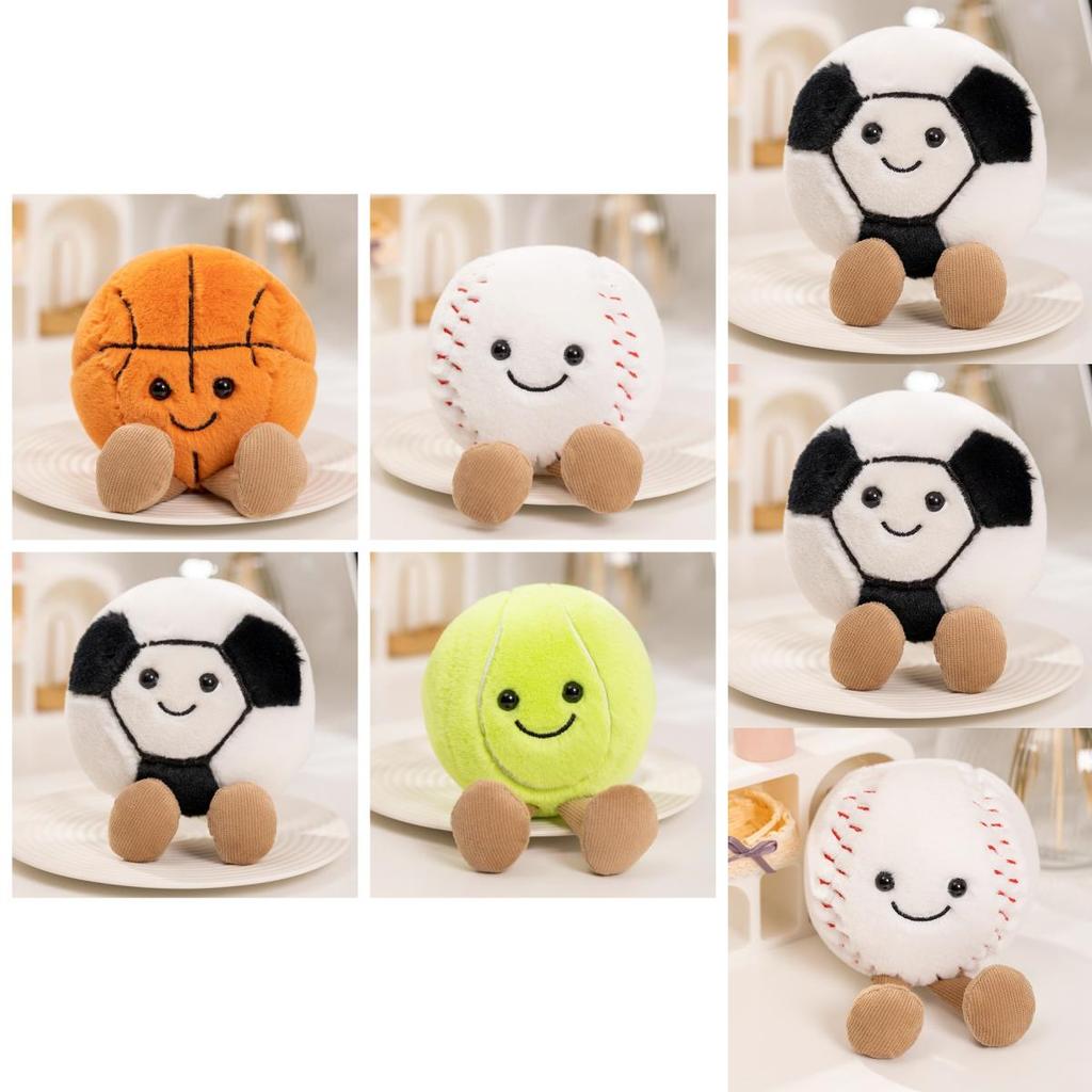 Cute And Soft Plush Sports Toys Featuring Football Basketball Baseball And Tennis Designs