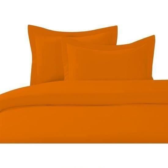 Duvet Cover - 100% Cotton - 220x240cm - Orange/Tangerine - Durable - Machine Washable