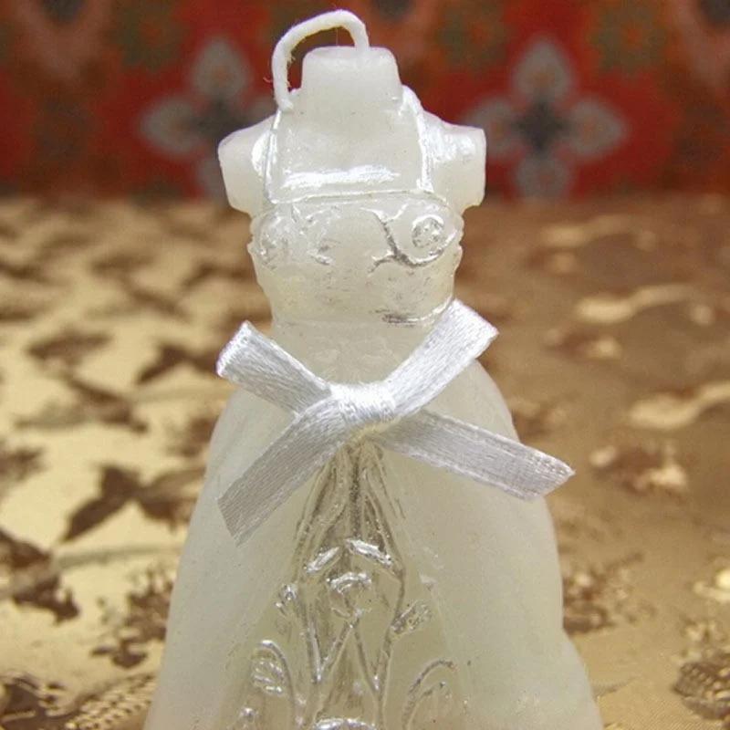 Romantic Wedding Bridal Candle Wedding Party Home Decoration Wedding Gift White Romantic Elegant Boxed Bridal Dress Design