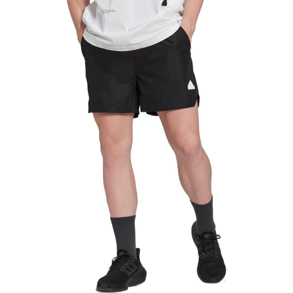 adidas Solid Color Casual Logo Straight-Leg Sports Shorts Men Bottoms Black HN1935