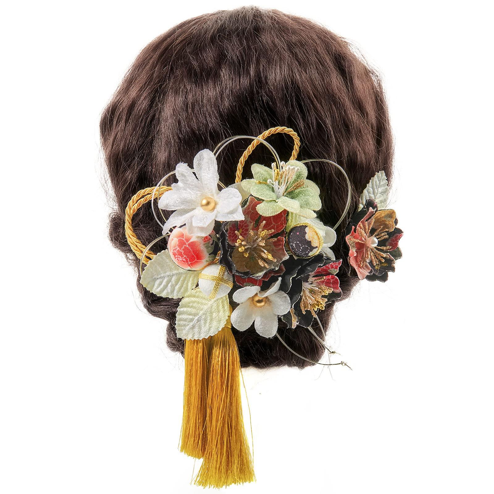

[OTAKUMARKET] Hair Ornament Set (2 pieces) for Coming-of-Age Ceremony, Furisode, Tsumami-zaiku Flower, Shichi-Go-San, Hakama, Kimono, Graduation