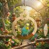 Hanging Bird Training Stand Wooden Interactive Bird Toy Parrot Play Rack  Avian Activities