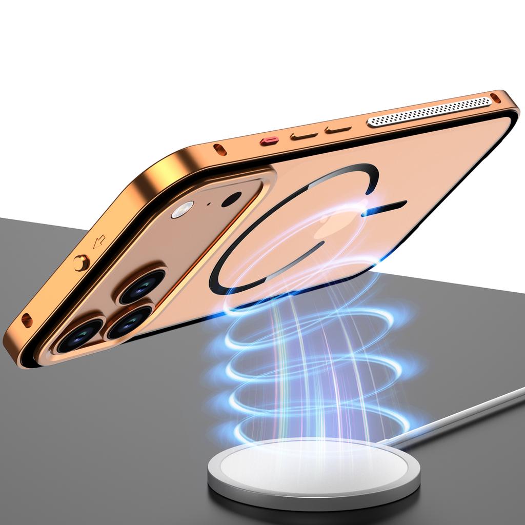 For iPhone 17 Pro Case Compatible with MagSafe Aluminium Alloy PC Matte Phone Cover Pop-Up Snap Lock