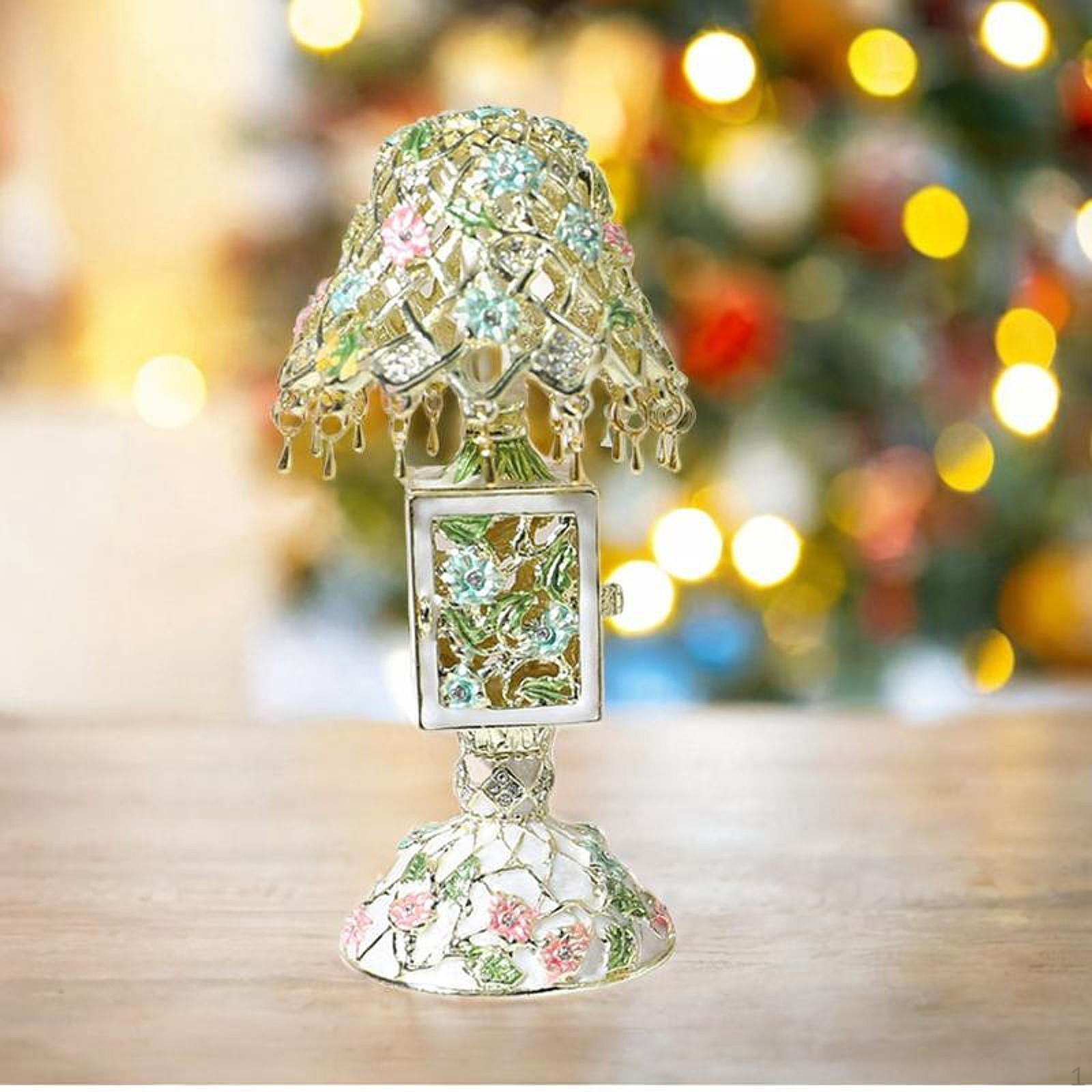 

Enamel Jewelry Box Organizer Earrings Display Handmade Ornament Table Lamp Shape Keepsake for