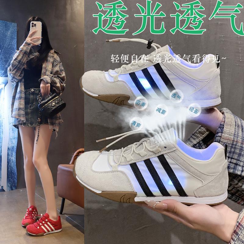 Retro German training shoes women's 2025 new summer soft-soled Forrest Gump white shoes flat-soled versatile casual sports shoes