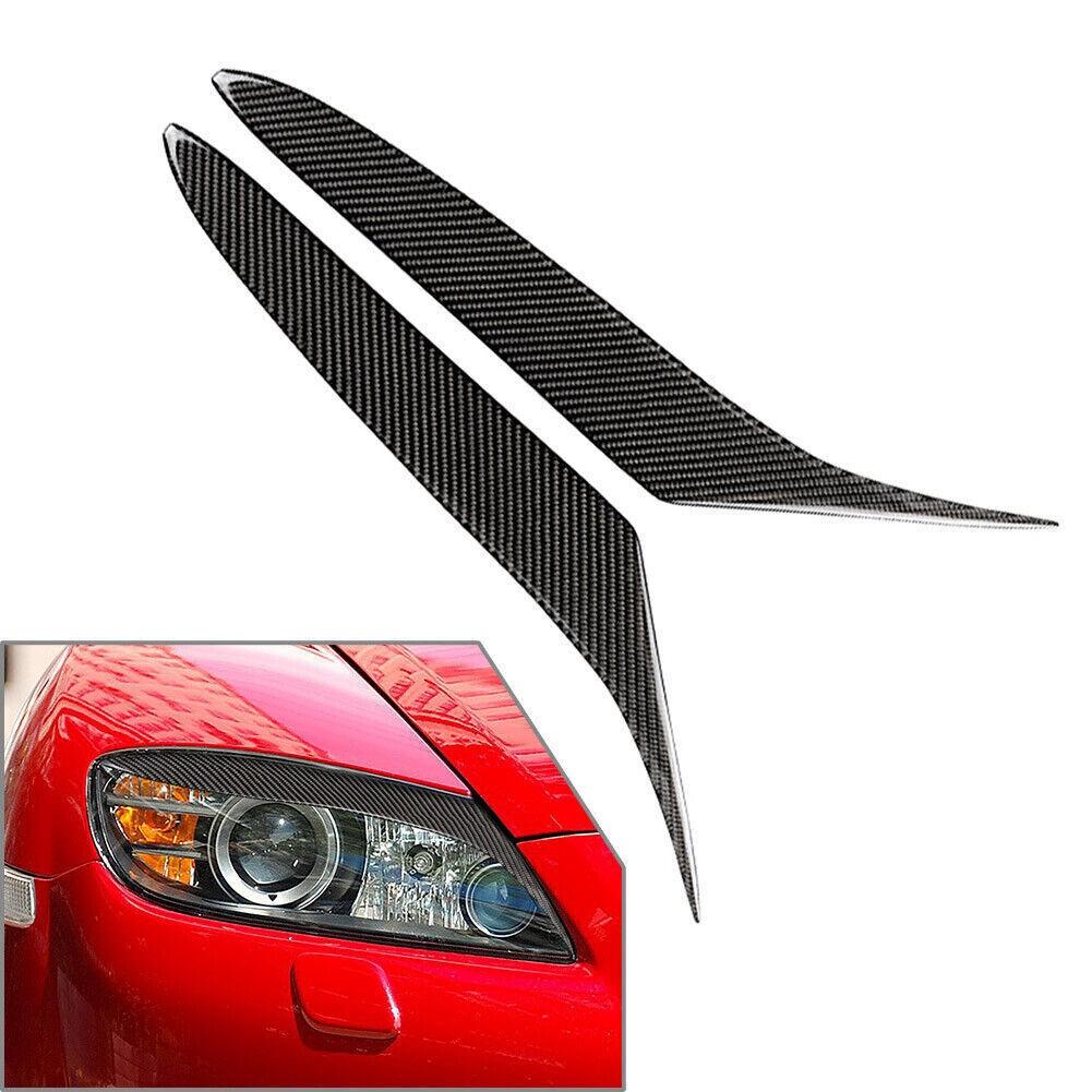 For Mazda RX-8 RX8 04-08 Carbon Fiber Headlight Eyebrows Eyelids Cover Trim