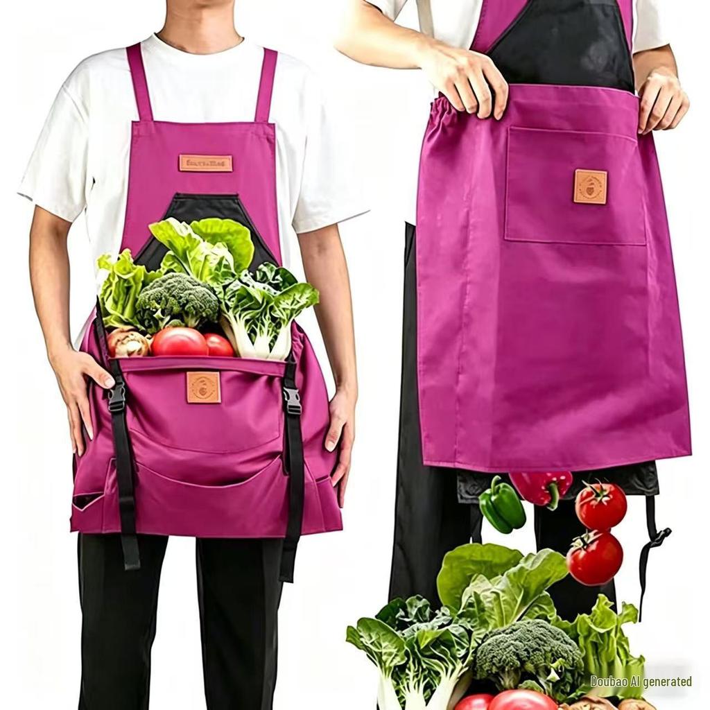 Custom Logo Gardening Apron with Quick Release and Large Pockets for Outdoor Use