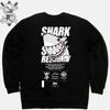 DOLDOL Shark Dog_Mtm-156 Shark Dog Surfing Hawaii Character Graphic Graffiti Design Sweatshirt Long Sleeve