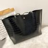 2023 Korean Style Trendy Crocodile Pattern Large Capacity Tote Bag for Women
