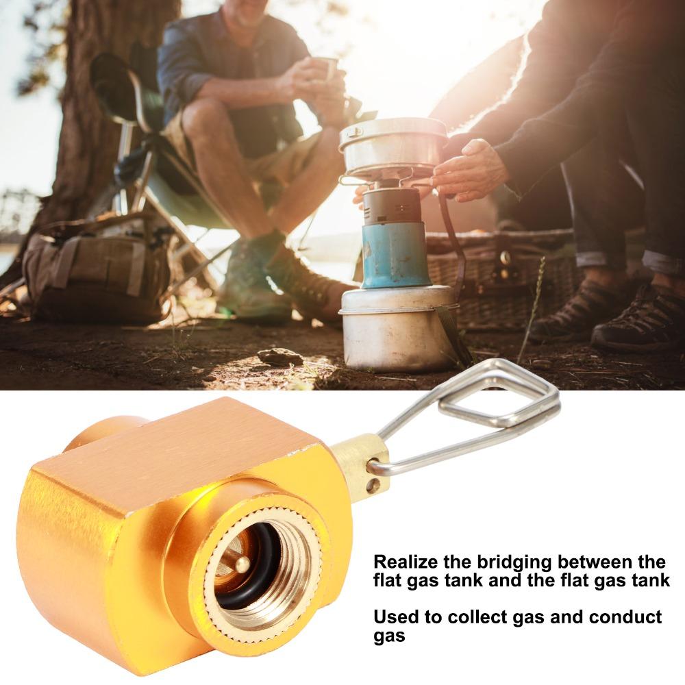 Hexagonal Body Canister Adapter Gold Gas Conversion Connector Backpacking Trips