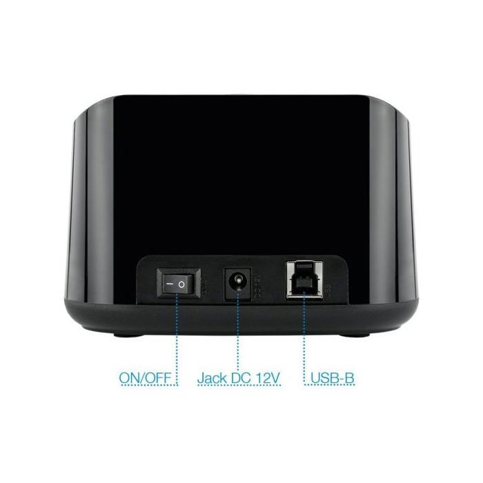 Tooq TQDS-802B Dobbelbrønns dokkingstasjon HDD Svart