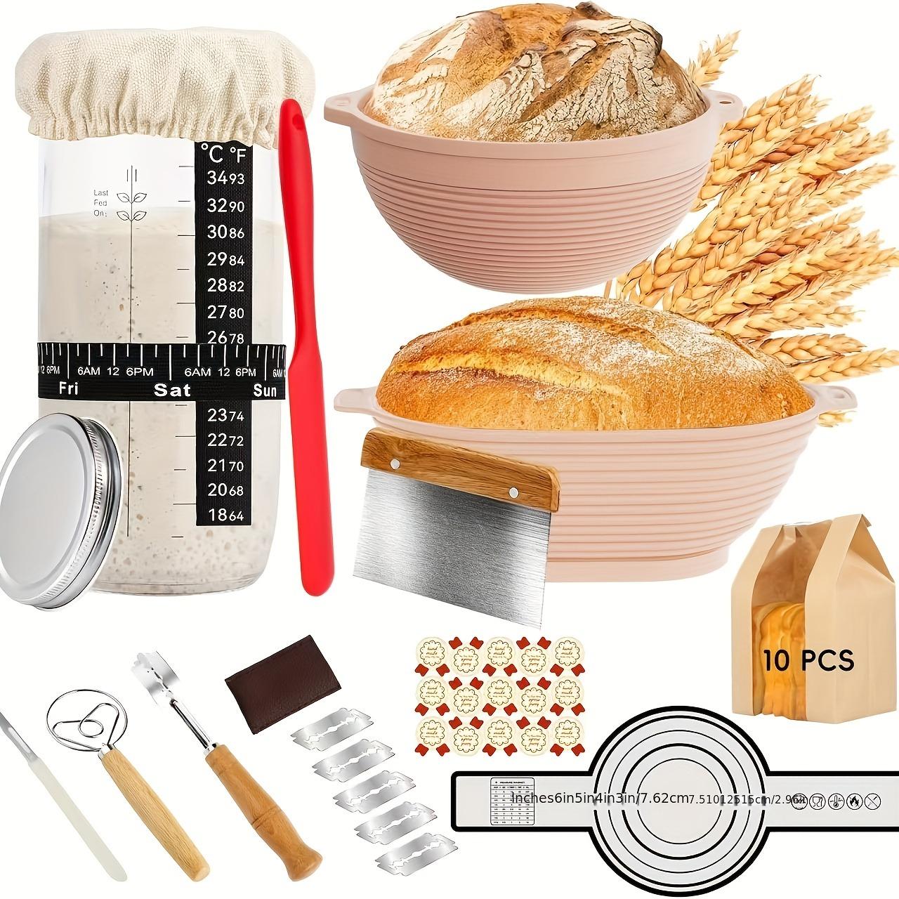 

Large Quantity Sourdough Bread Baking Supplies Kit - A Complete Sourdough Bread Starter - Kitchen Must-Haves