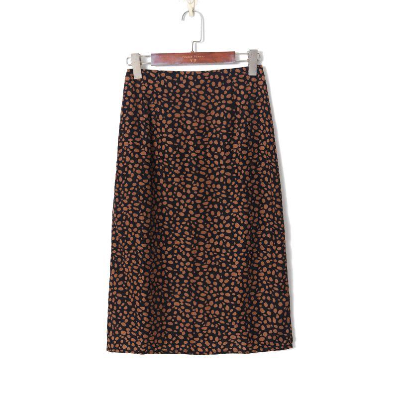 

2023 Summer Women s Clothing Fashion European and American Style Leopard Print Print High Waist Silm Slim Looking Temperament Wild Midi Skirt Deep leopard print L