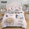 Chic Sun And Moon Duvet Cover 3D Floral Comforter Cover Bohemia Psychedelic Butterfly Bedding Set King Full For Kids Boys Girls