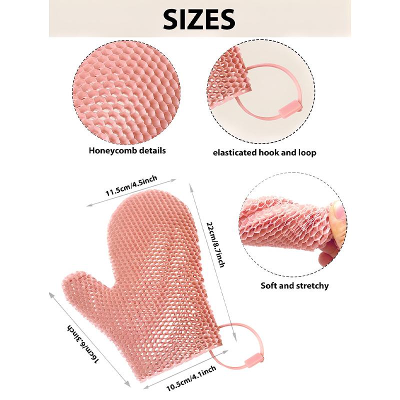 New TPU Honeycomb Exfoliating Bath Gloves Set Body Scrubber for Men Women Spa Shower Massage Mitts Easy Clean Skin Care Tool