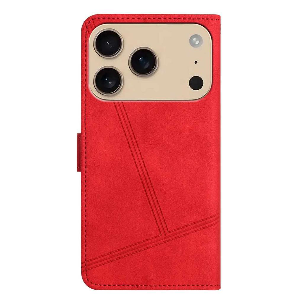Pro iPhone 17 Pro Pouzdro Flip Kožené Retro Kryt na telefon Vytištěné linky