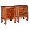 Day and Night - Day and Night Nightstands with Drawers 2 Pcs Solid Acacia Wood