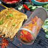 Frie With Cover Rolling Anti Scalding Barbecue Cage Grilling Basket Vegetable Bucket Barbecue Rack