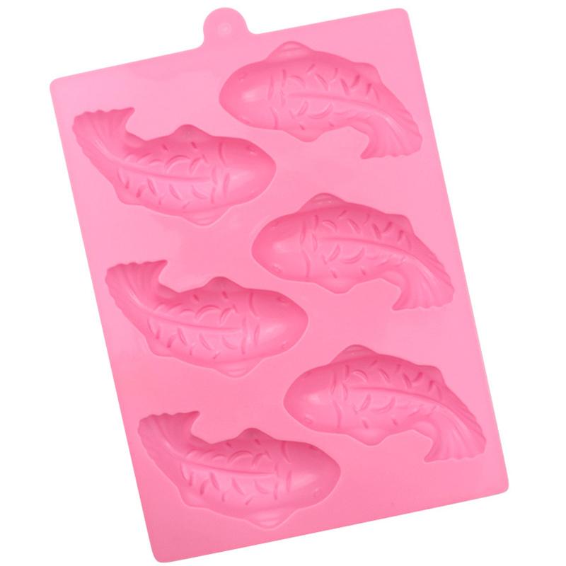6 even Fish Silicone Baking Mold 3D Chocolate Pudding Molds Cupcake Pan Cake DIY Muffin Kitchen Tools