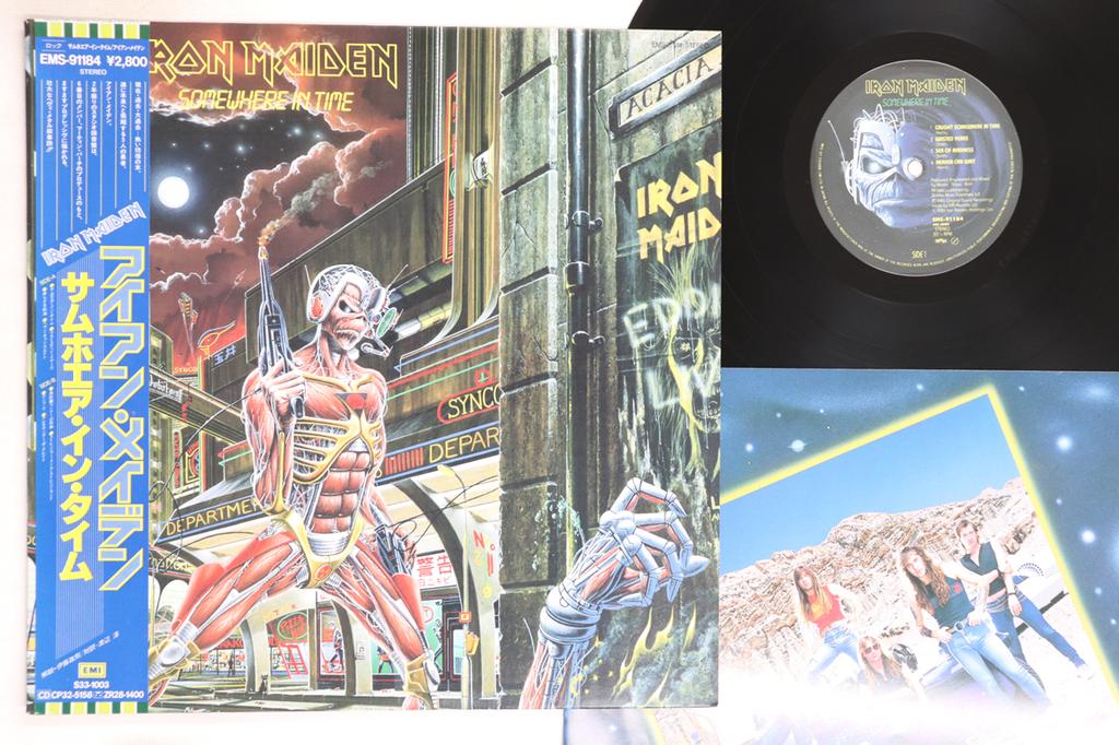 LP Record IRON MAIDEN - Somewhere In Time EMS91184 EMI 1986 Japan Obi Metal Used