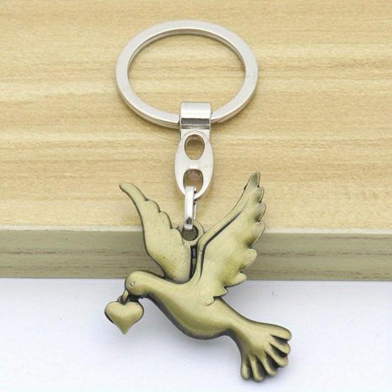 Tauben-Anhänger Schlüsselanhänger Friedenssymbol Schlüsselanhänger Metallanhänger Legierung Schlüsselring Auffälliger Schmuck Einweihungsgeschenk