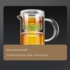 Heat-resistant Glass Teapot with Filter Glass Filter Press AUTO-OPEN Transparent Tea Maker Separation Leak-proof Fair Cup Home