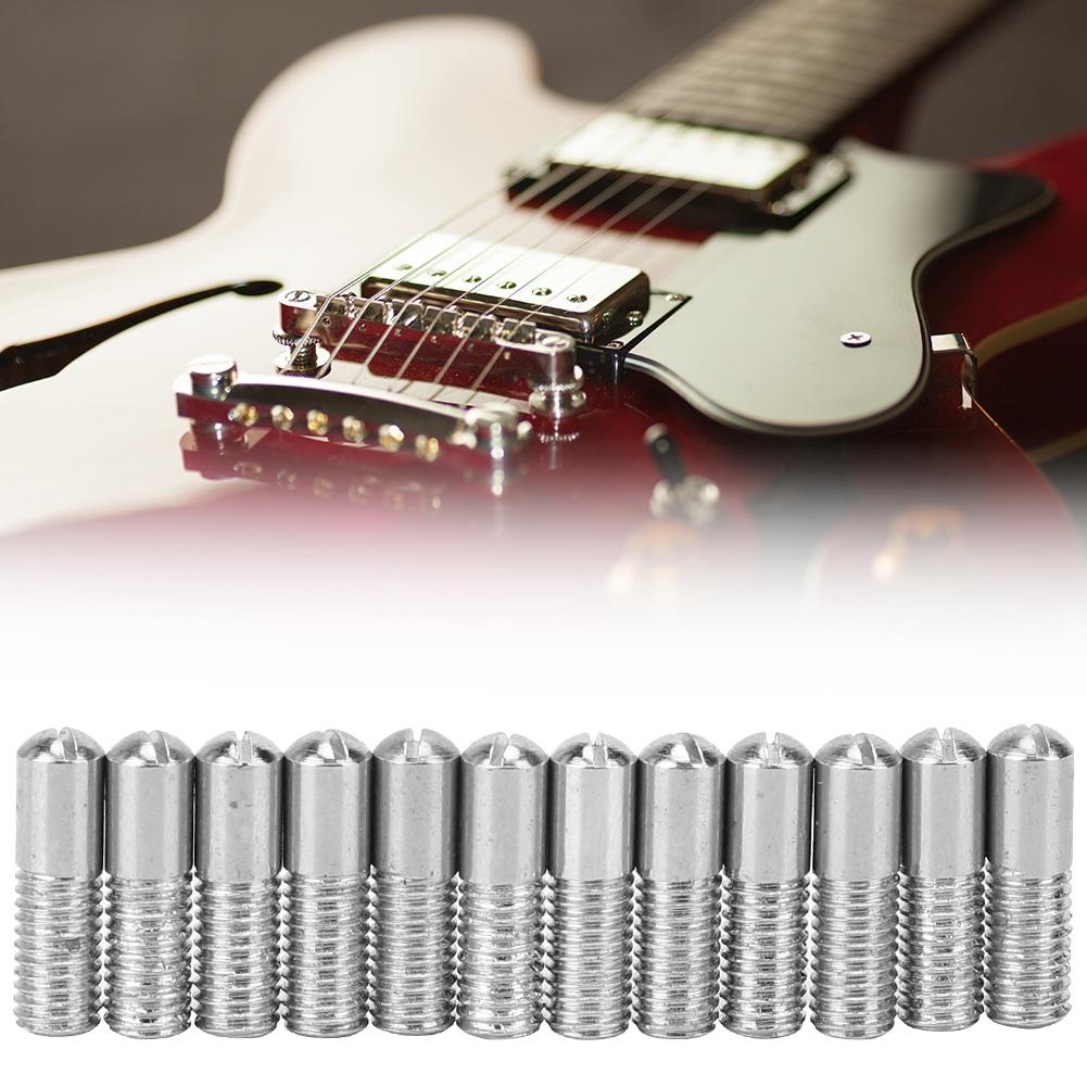

12 шт. Винты для электрогитары Серебристая сталь Крепежные элементы для панели одиночного звукоснимателя Аксессуары