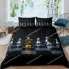 International Chess Duvet Cover Set Queen Size Chess Lovers Bedding Set for Boys Adults Microfiber Black Base Quilt Cover
