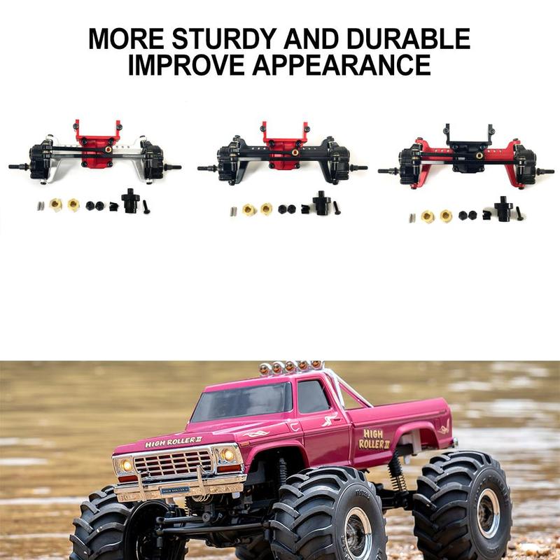 RCGOFOLLOW Front Axle RC Car Part CNC Rc Front Axle For 1/24 FMS FCX24 Crawler RC Upgrade Part RC Car Accessories Black