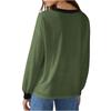 Fashionable Women's Loose Colorblock V-neck Long-sleeved Top