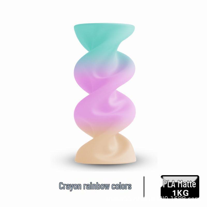 PLA Silk Rainbow Gradient 3D Printer Filament, Mixed Color Matte Two-Color/Three-Color.