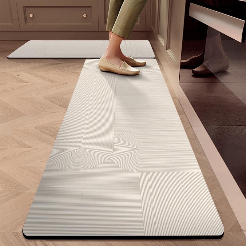 1/2pcs Simple Kitchen Floor Mat Home Long Absorbent Anti-Slip And Easy-To-Maintain Floor Mat Diatom Mud Carpet