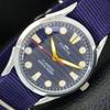 REFURBISHED VINTAGE HAND-WINDING SWISS MENS BLUE COLOR DIAL WATCH A701048-5 R205a-a701048