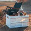Portable Foldable Storage Box with Wooden Lid