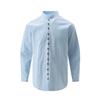 Retro Style Plus Size Solid Color Men's Cotton and Linen Long Sleeve Button Down Shirt with Stand Collar Spring Fall Outdoor