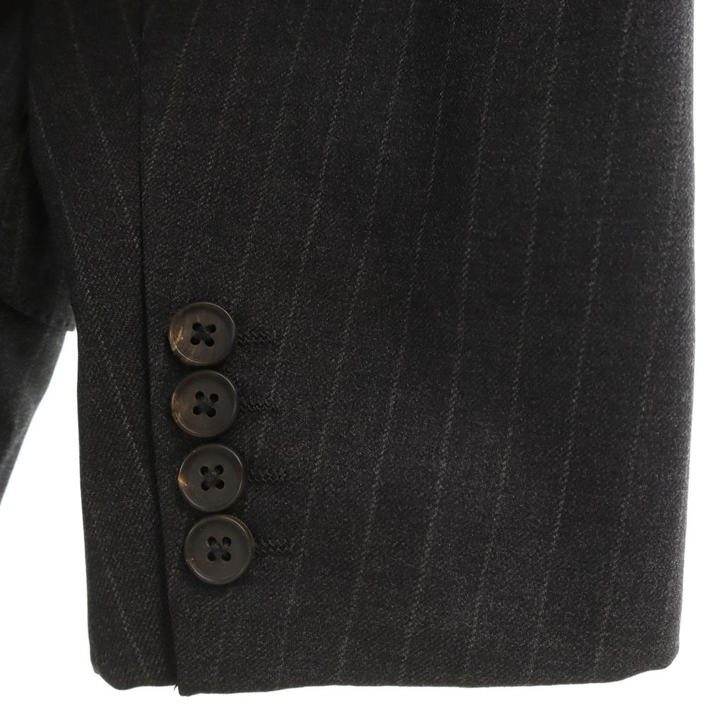 Aquascutum Striped Pattern tailored jacket AB-6 gray Double button Men's Used